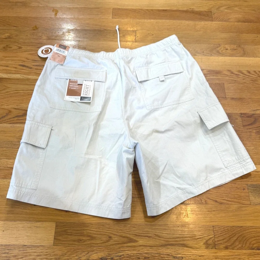 Haggar Mens The Weekend Cargo Shorts 38W String Beige 9 Inseam Cotton 453521 252